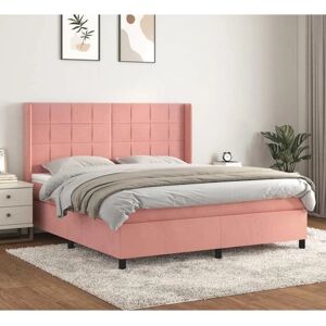 Maisonchic Rosa Samt Bett mit Verstellbarem Kopfteil - Bett Maisonchic Rosa Samt Bett mit Verstellbarem Kopfteil - Bett