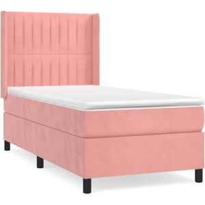 Lit en Velours Rose VidaXL avec Matelas & Cadre - Lit Lit en Velours Rose VidaXL avec Matelas & Cadre - Lit