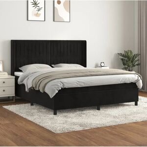 Lit en Velours Noir 180x200cm Maisonchic - Support et Confort Lit en Velours Noir 180x200cm Maisonchic - Support et Confort