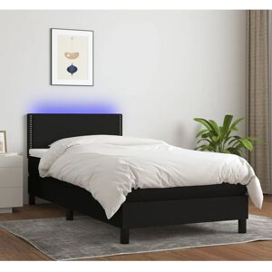 MAISON CHIC Bed met Matras en LED - Zwart 90x190 cm MAISON CHIC Bed met Matras en LED - Zwart 90x190 cm