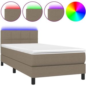 Lit VidaXL avec LED - Lit, Taupe, Modèle 3133113 Lit VidaXL avec LED - Lit, Taupe, Modèle 3133113