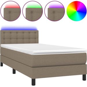 Lit avec Matelas et LED VidaXL - Taupe - Publicité Lit avec Matelas et LED VidaXL - Taupe - Publicité