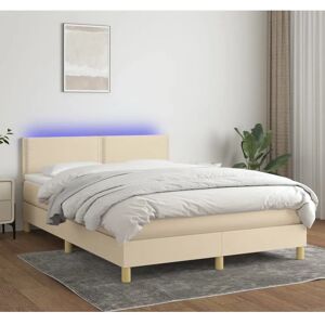 MAISONCHIC Seng med Madras og LED - 140x200 Creme - Seng MAISONCHIC Seng med Madras og LED - 140x200 Creme - Seng