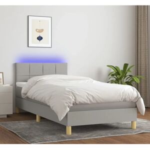 MAISONCHIC Letto regolabile grigio chiaro con LED e materasso MAISONCHIC Letto regolabile grigio chiaro con LED e materasso