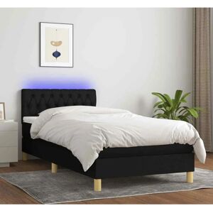 Letto MAISONCHIC con Materasso e LED - Nero - 90x200 cm Letto MAISONCHIC con Materasso e LED - Nero - 90x200 cm