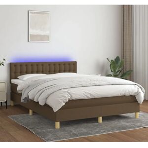 Maisonchic Dunkelbraune Bett mit LED, 140x200 cm, Einfacher Aufbau Maisonchic Dunkelbraune Bett mit LED, 140x200 cm, Einfacher Aufbau