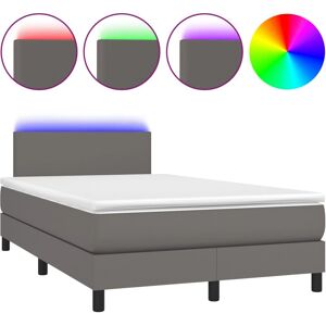 Lit VidaXL avec LED - Gris - Lit Lit VidaXL avec LED - Gris - Lit