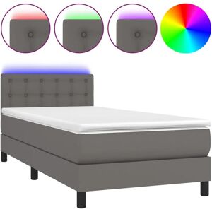 Lit avec Matelas et LED - Gris Lit avec Matelas et LED - Gris