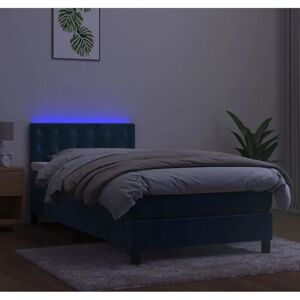 MaisonChic Dunkelblau Samtbettenbett mit LED - Bett MaisonChic Dunkelblau Samtbettenbett mit LED - Bett