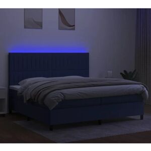 vidaXL Boxspringbett mit LED & Matratze - Blau 200x200 cm vidaXL Boxspringbett mit LED & Matratze - Blau 200x200 cm