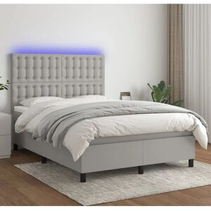 MAISONCHIC Cama con Colchón y LED - Gris Claro - Cama MAISONCHIC Cama con Colchón y LED - Gris Claro - Cama