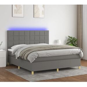 maisonchic Dunkelgraues Polsterbett mit LED - Bett maisonchic Dunkelgraues Polsterbett mit LED - Bett