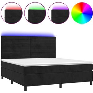 Lit avec Matelas & LED VidaXL - Noir - Lit Lit avec Matelas & LED VidaXL - Noir - Lit