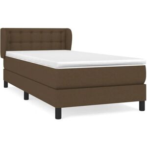 Lit rembourré marron foncé VidaXL - Lit Lit rembourré marron foncé VidaXL - Lit