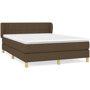 vidaXL Lit capitonné marron foncé avec rangement - Lit vidaXL Lit capitonné marron foncé avec rangement - Lit
