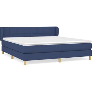 vidaXL Lit - Bleu - Matelas à ressorts ensachés, Tête de lit réglable - Lit vidaXL Lit - Bleu - Matelas à ressorts ensachés, Tête de lit réglable - Lit
