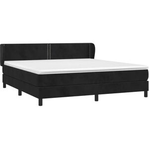 Letto in Velluto Nero Maisonchic - Testiera Regolabile - Materasso a Molletto Letto in Velluto Nero Maisonchic - Testiera Regolabile - Materasso a Molletto