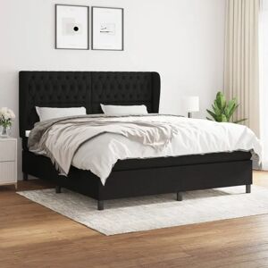 MAISONCHIC - Dobbeltseng, fjedrende seng med madras, sort 180x200cm - Seng MAISONCHIC - Dobbeltseng, fjedrende seng med madras, sort 180x200cm - Seng