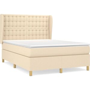 Lit VidaXL Crème avec Matelas à Ressorts Lit VidaXL Crème avec Matelas à Ressorts