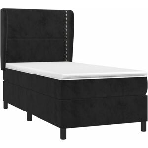 Letto in velluto nero Maisonchic con materasso e testata - Letto Letto in velluto nero Maisonchic con materasso e testata - Letto