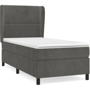 Lit VidaXL - Velours Gris Foncé, Modèle 3129154 Lit VidaXL - Velours Gris Foncé, Modèle 3129154