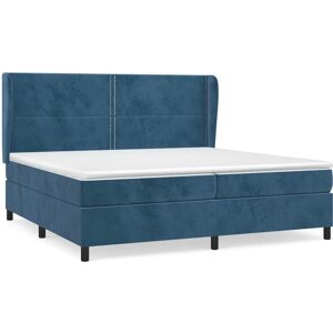 vidaXL 3129355 lit - Velours, Bleu foncé, 200x200 cm - Lit vidaXL 3129355 lit - Velours, Bleu foncé, 200x200 cm - Lit
