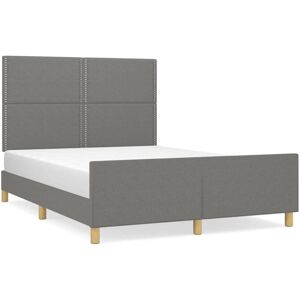vidaXL Bettrahmen mit Kopfteil - Robust 140x200cm Dunkelgrau vidaXL Bettrahmen mit Kopfteil - Robust 140x200cm Dunkelgrau