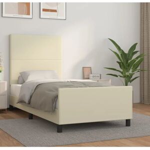 Vidaxl Bettgestell mit Kopfteil - 90x190 cm - Creme Vidaxl Bettgestell mit Kopfteil - 90x190 cm - Creme
