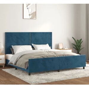 MAISONCHIC Estructura de cama - Azul oscuro - Cabecero ajustable - 200x200cm MAISONCHIC Estructura de cama - Azul oscuro - Cabecero ajustable - 200x200cm