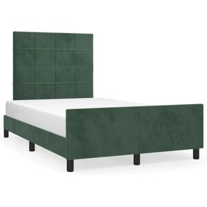 VidaXL estructura de cama - Tapizado en terciopelo verde oscuro 140x190 - Cama VidaXL estructura de cama - Tapizado en terciopelo verde oscuro 140x190 - Cama
