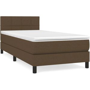 Lit VidaXL - Marron foncé 80x200cm avec matelas à ressorts et tête réglable Lit VidaXL - Marron foncé 80x200cm avec matelas à ressorts et tête réglable