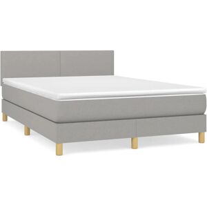 vidaXL Lit en Tissu Gris Clair avec Matelas - Lit vidaXL Lit en Tissu Gris Clair avec Matelas - Lit