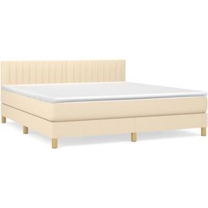 Lit box spring crème 180x200 cm VidaXL - Matelas & Tête de lit Lit box spring crème 180x200 cm VidaXL - Matelas & Tête de lit