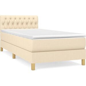 VidaXL Lit - 140x190 cm - Crème - Lit VidaXL Lit - 140x190 cm - Crème - Lit
