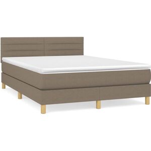 vidaXL Taupe Bed met verstelbaar hoofdbord - Bed vidaXL Taupe Bed met verstelbaar hoofdbord - Bed