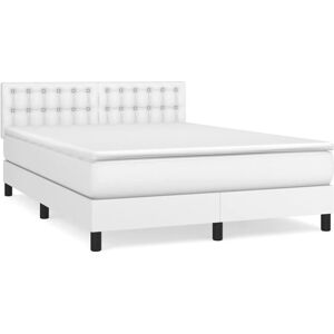 Lit vidaXL avec tête de lit réglable - Matelas, ressorts ensachés, Blanc Lit vidaXL avec tête de lit réglable - Matelas, ressorts ensachés, Blanc