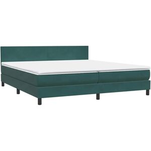 Lit VidaXL 3141188 - Velours vert foncé, tête de lit réglable, matelas à ressorts ensachés Lit VidaXL 3141188 - Velours vert foncé, tête de lit réglable, matelas à ressorts ensachés
