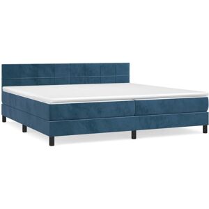 Lit en Velours Bleu Foncé VidaXL - Lit Lit en Velours Bleu Foncé VidaXL - Lit