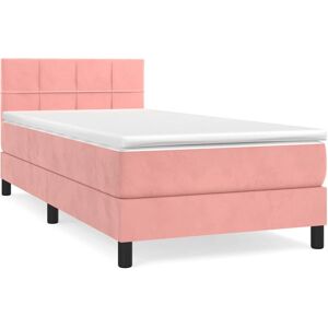 Lit en velours rose VIDAXL avec tête réglable - Lit Lit en velours rose VIDAXL avec tête réglable - Lit