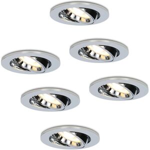HOFTRONIC 6-delige set Maya LED dimbare inbouwspots - Kantelbaar - Warm wit 2700K - incl. 6x GU10 - Chroom - IP20 HOFTRONIC 6-delige set Maya LED dimbare inbouwspots - Kantelbaar - Warm wit 2700K - incl. 6x GU10 - Chroom - IP20