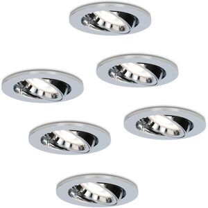 HOFTRONIC Maya LED inbouwspot - Dimbaar - Kantelbaar - Daglicht wit 6000K - 6x GU10 - Chroom - IP20 HOFTRONIC Maya LED inbouwspot - Dimbaar - Kantelbaar - Daglicht wit 6000K - 6x GU10 - Chroom - IP20