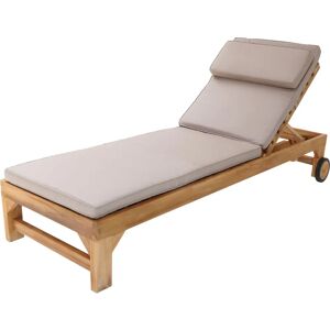 Chaise longue de jardin en teck Axi Rama - Réglable, Coussins Beiges - Publicité Chaise longue de jardin en teck Axi Rama - Réglable, Coussins Beiges - Publicité