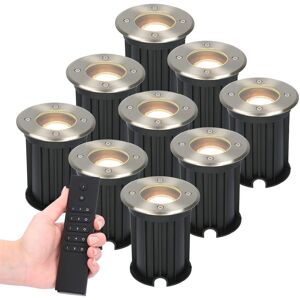 HOFTRONIC Set van 9 dimbare LED grondspots - rond - IP65 - 5W HOFTRONIC Set van 9 dimbare LED grondspots - rond - IP65 - 5W