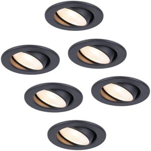 HOFTRONIC Malta 6x - Inbouwspots LED - Zwart - 2700K warm wit - Dimbaar - 5W - 5 Jaar Garantie HOFTRONIC Malta 6x - Inbouwspots LED - Zwart - 2700K warm wit - Dimbaar - 5W - 5 Jaar Garantie
