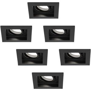 HOFTRONIC Durham 6x Inbouwspots LED - Vierkant Kantelbaar - Zwart - 5W GU10 - Plafondlamp - 6000K Daglicht HOFTRONIC Durham 6x Inbouwspots LED - Vierkant Kantelbaar - Zwart - 5W GU10 - Plafondlamp - 6000K Daglicht
