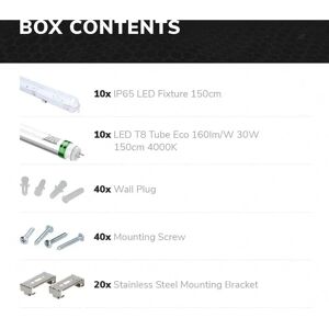 HOFTRONIC 10x LED Wannenleuchte IP65 - LED Batten Light HOFTRONIC 10x LED Wannenleuchte IP65 - LED Batten Light