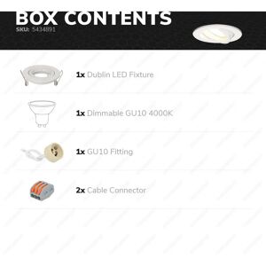 HOFTRONIC Dublin LED inbouwspot dimbaar - Kantelbaar - Neutraal wit 4000K - IP20 HOFTRONIC Dublin LED inbouwspot dimbaar - Kantelbaar - Neutraal wit 4000K - IP20