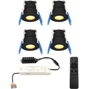 HOFTRONIC Milano - 4-delige set inbouwspots LED - Zwart - 12V - Dimbaar HOFTRONIC Milano - 4-delige set inbouwspots LED - Zwart - 12V - Dimbaar