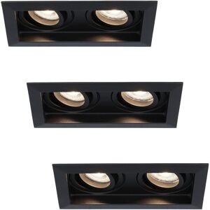 HOFTRONIC 3-delige set Durham LED inbouwspots - Zwart - Rechthoekig HOFTRONIC 3-delige set Durham LED inbouwspots - Zwart - Rechthoekig