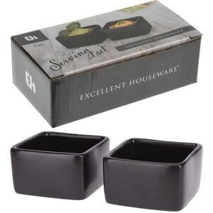 Excellent Houseware Schwarze Keramikschalen - Schalen für Snacks & Dips Excellent Houseware Schwarze Keramikschalen - Schalen für Snacks & Dips